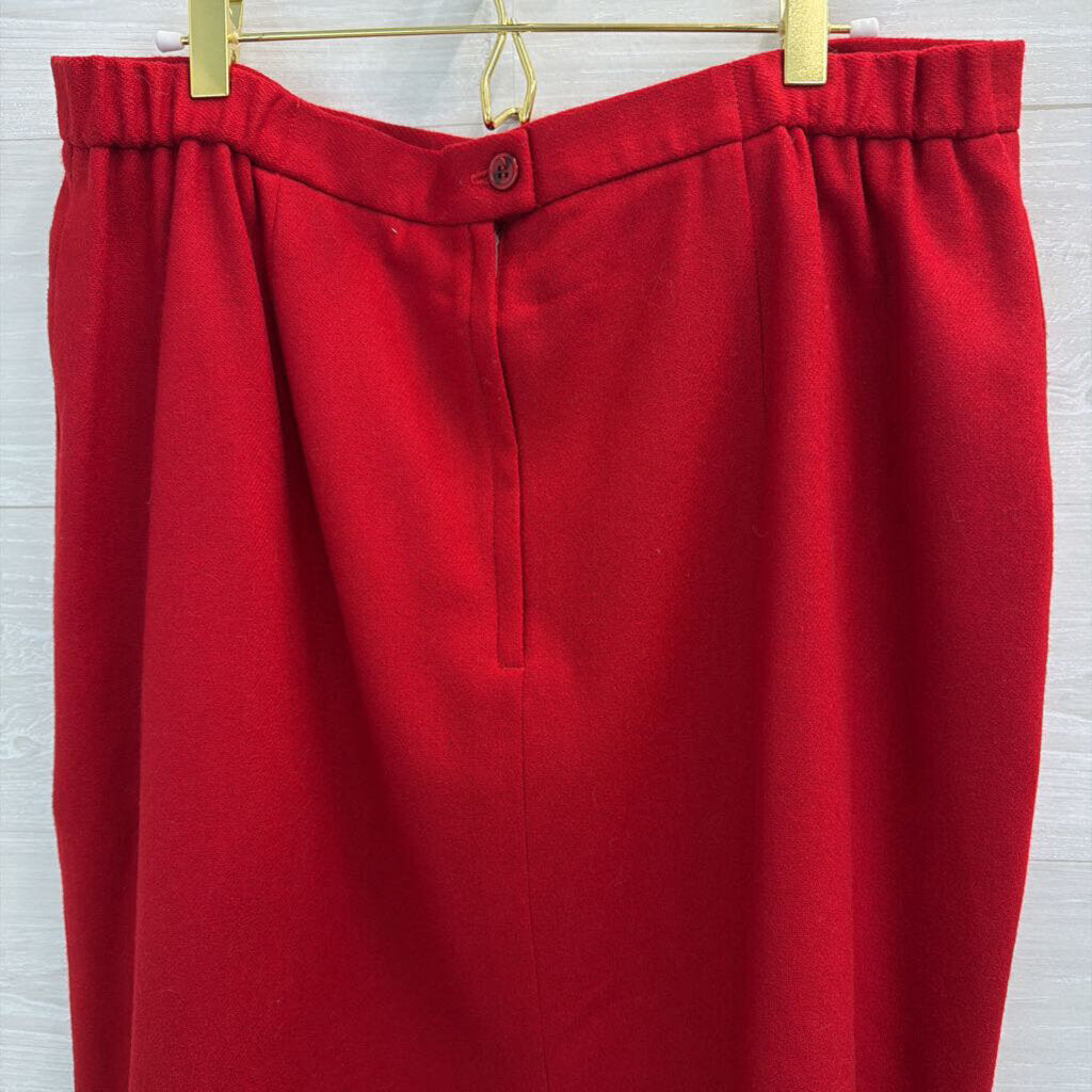 Vintage Koret Red Midi Skirt 18 W