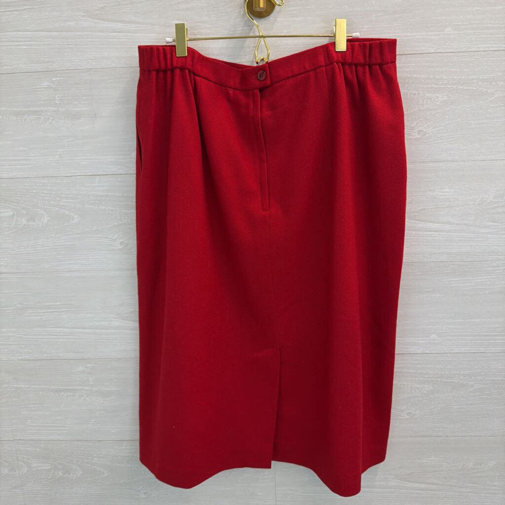 Vintage Koret Red Midi Skirt 18 W