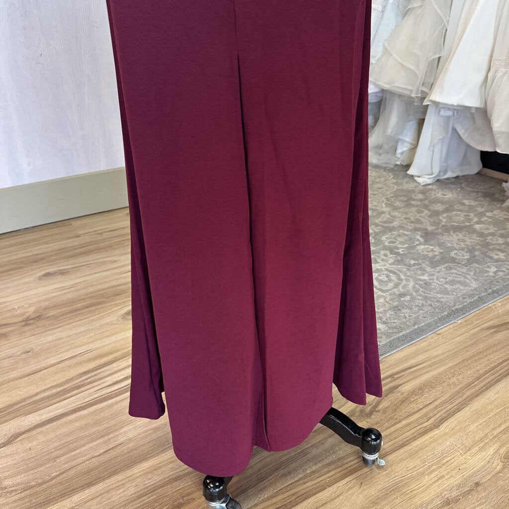 DB Studio Burgundy Strapless Long Formal Dress 8