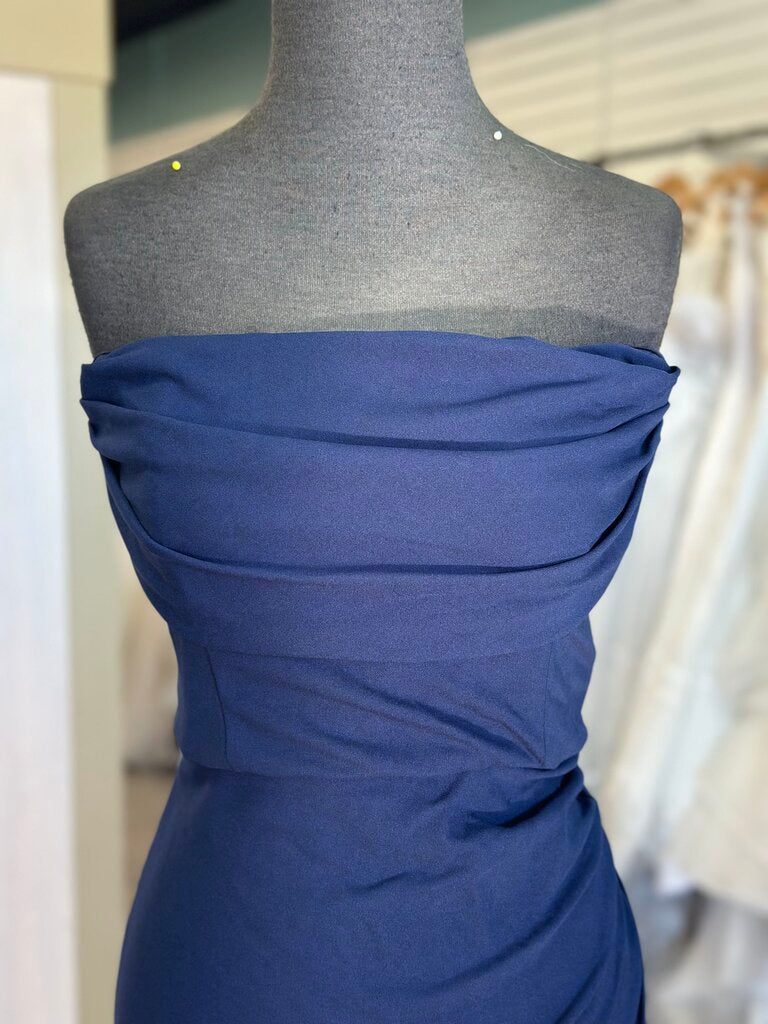 DB Studio Navy Strapless Long Formal Dress 10