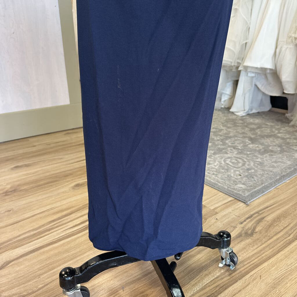 DB Studio Navy Strapless Long Formal Dress 10