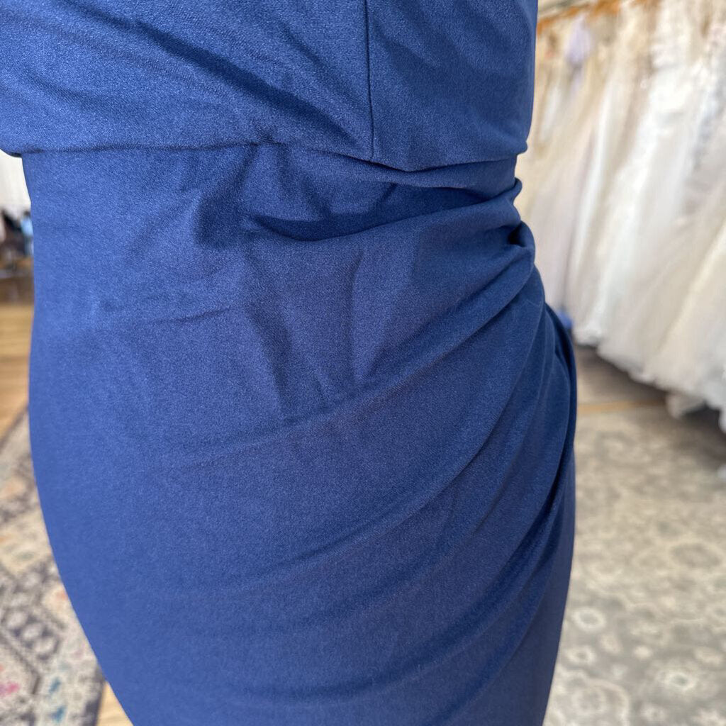 DB Studio Navy Strapless Long Formal Dress 10