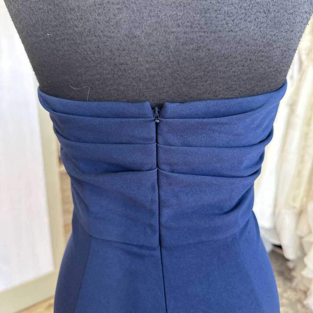 DB Studio Navy Strapless Long Formal Dress 10