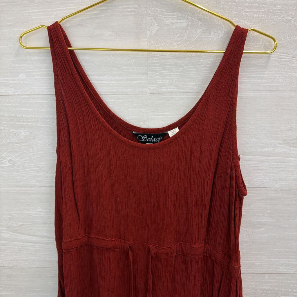 Solace Burgundy Tie Waist Tunic Top One Size