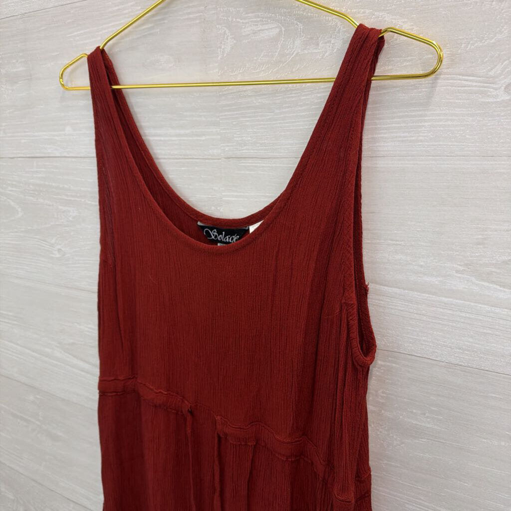 Solace Burgundy Tie Waist Tunic Top One Size