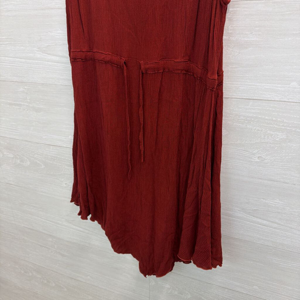 Solace Burgundy Tie Waist Tunic Top One Size