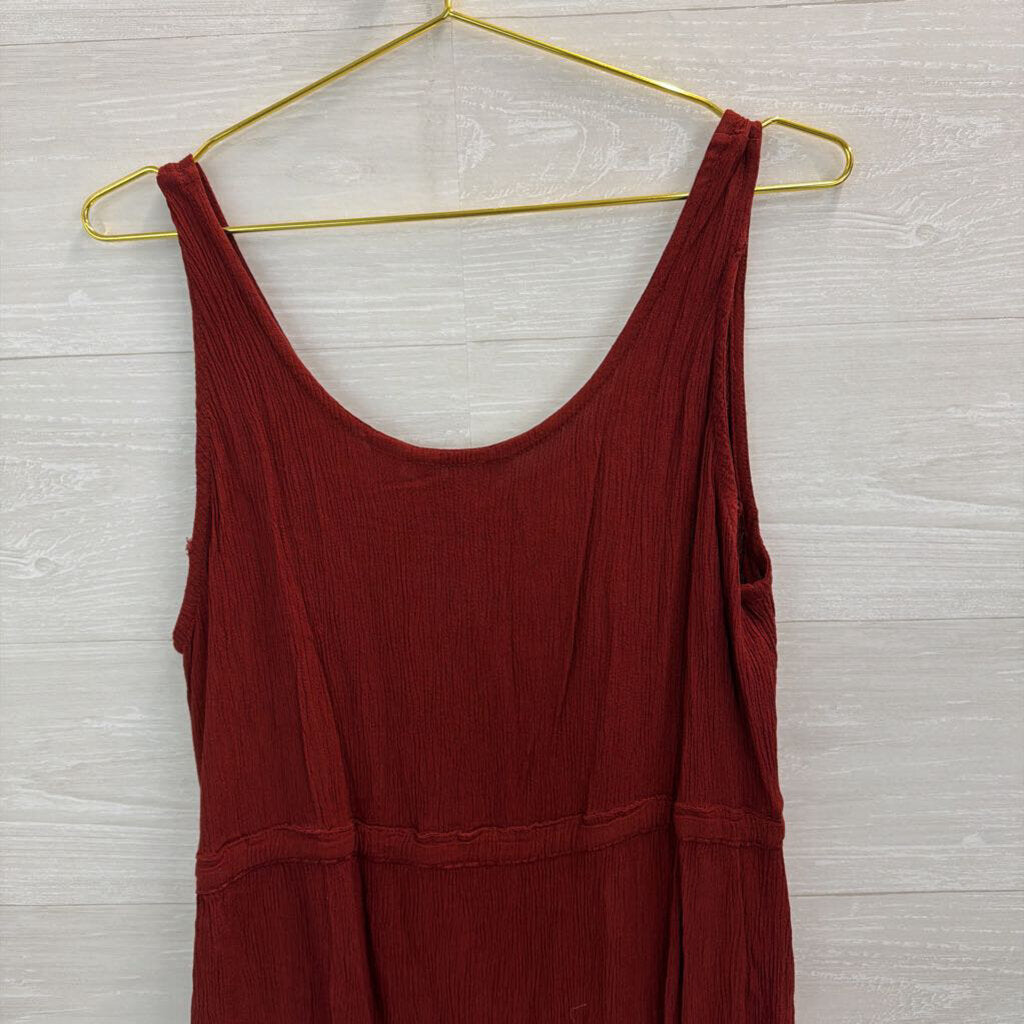 Solace Burgundy Tie Waist Tunic Top One Size