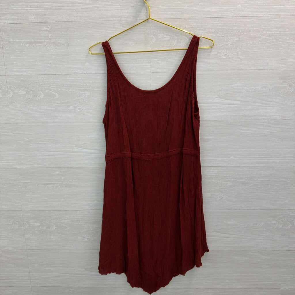 Solace Burgundy Tie Waist Tunic Top One Size