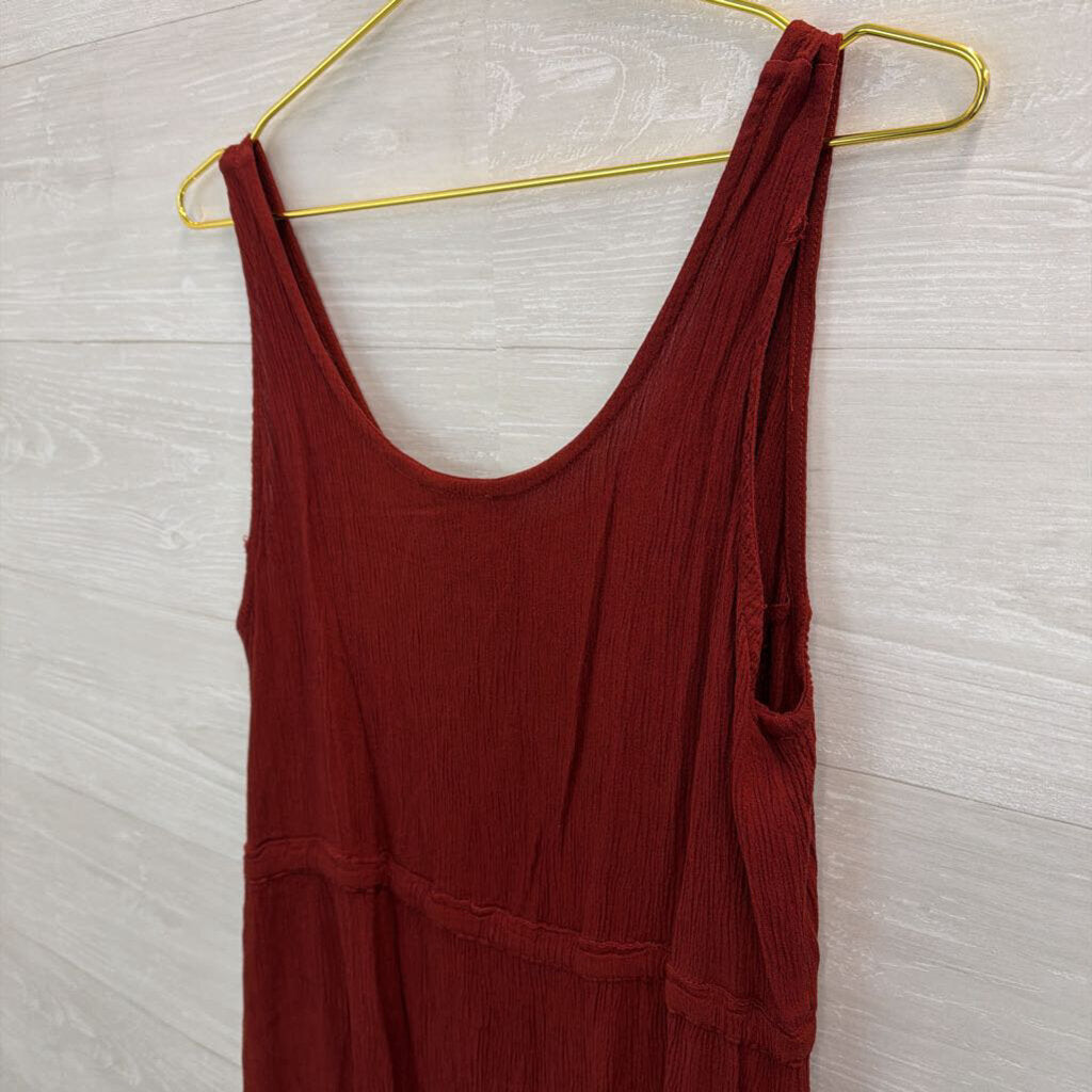 Solace Burgundy Tie Waist Tunic Top One Size