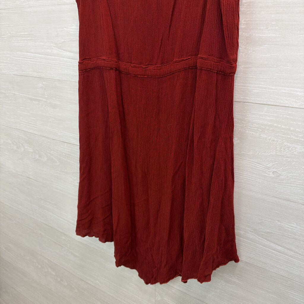 Solace Burgundy Tie Waist Tunic Top One Size