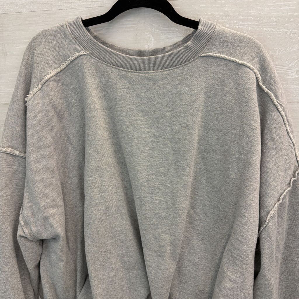 We The Free Grey Thick Crewneck Long Sleeve Pullover Medium