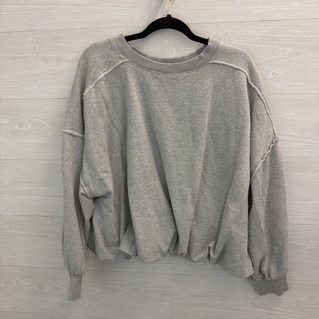 We The Free Grey Thick Crewneck Long Sleeve Pullover Medium