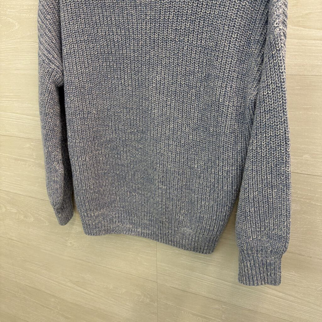 Cupcakes and Cashmere Blue Knit Mock Neck Sweater Medium