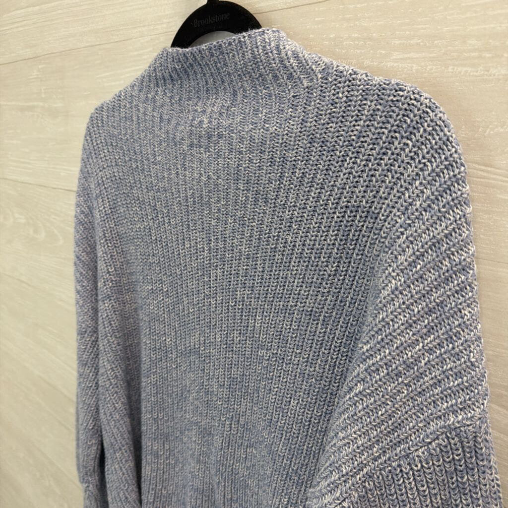 Cupcakes and Cashmere Blue Knit Mock Neck Sweater Medium