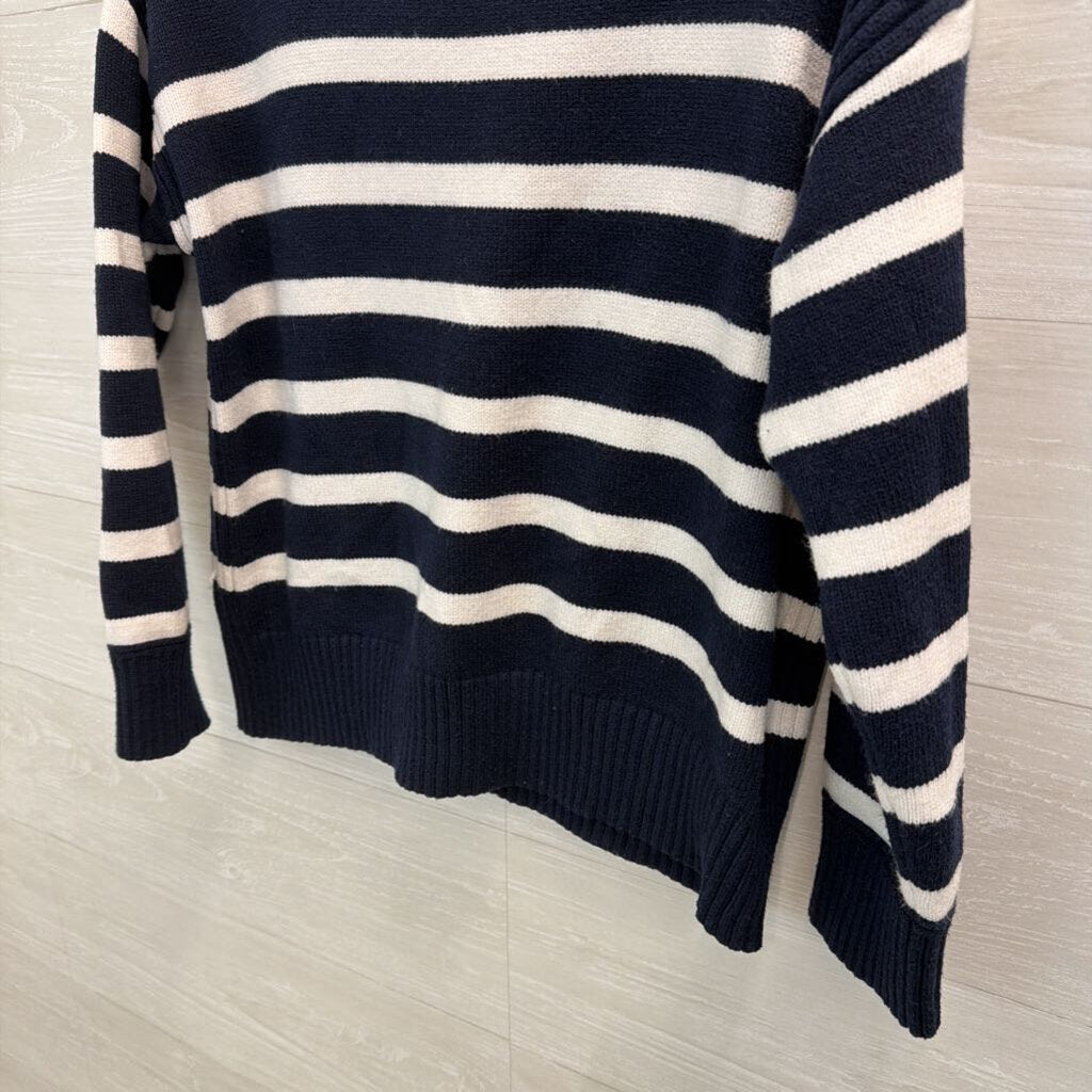 Philosophy Navy/ White Striped Sweater Extra Large