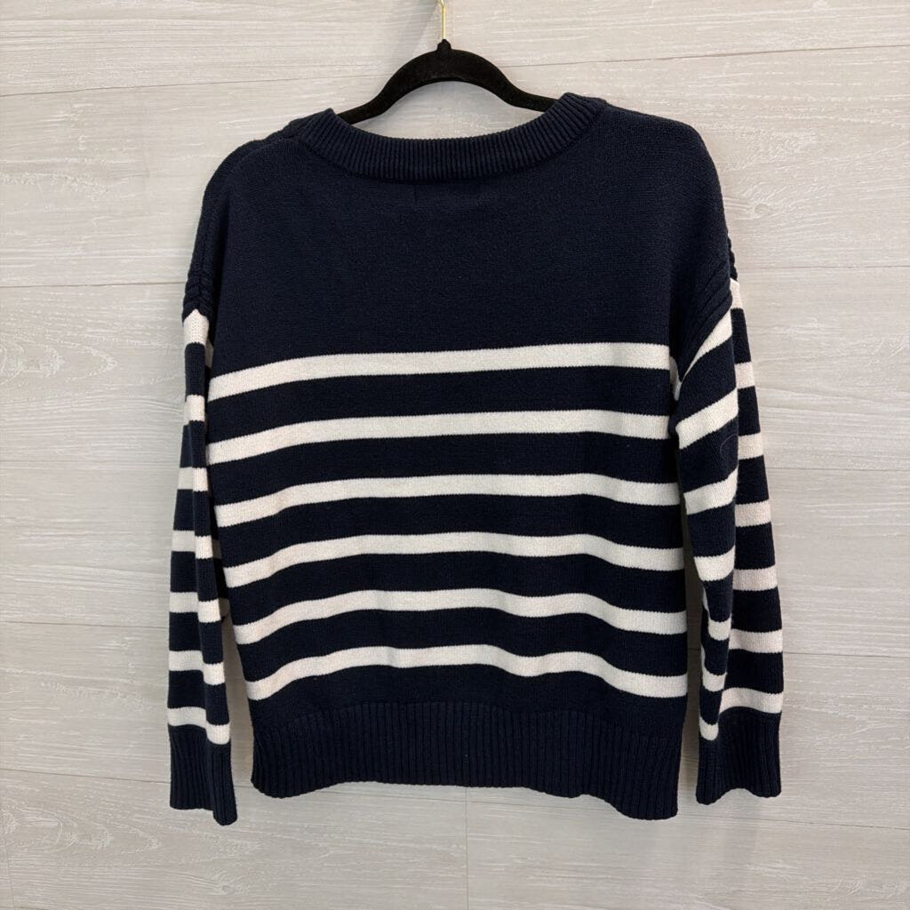 Philosophy Navy/ White Striped Sweater Extra Large