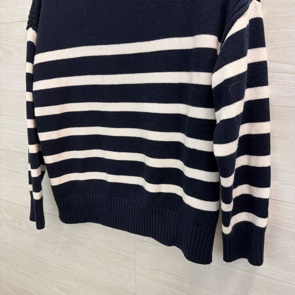 Philosophy Navy/ White Striped Sweater Extra Large
