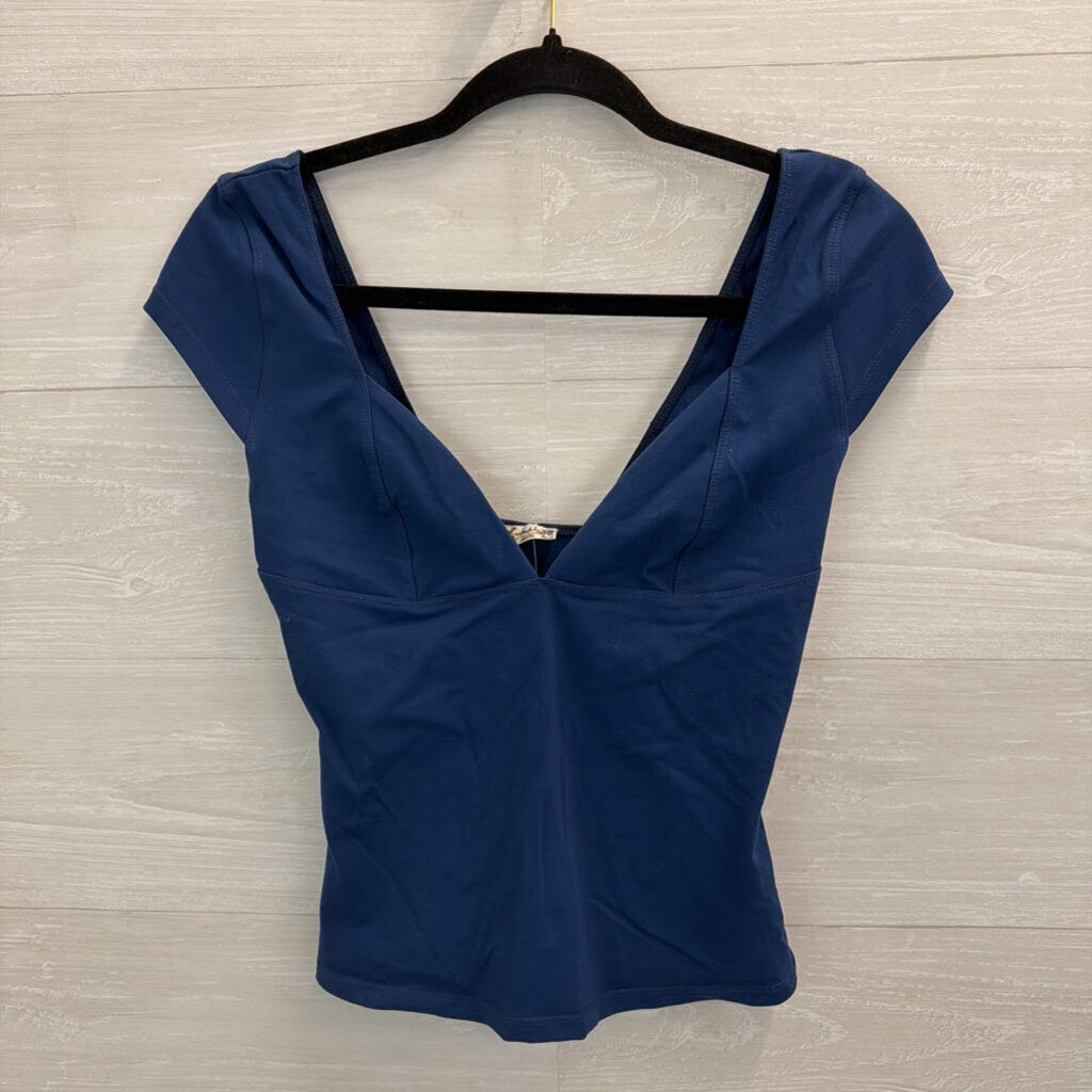 Intimately Free People Blue Short Sleeve Top Medium