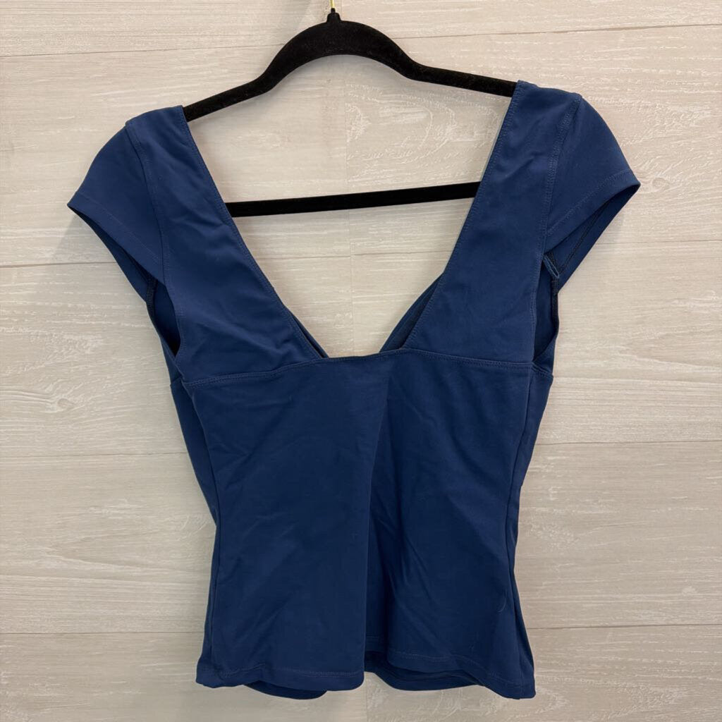Intimately Free People Blue Short Sleeve Top Medium