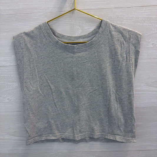 Offline by Aerie Grey Boxy Cropped Tank Top Medium