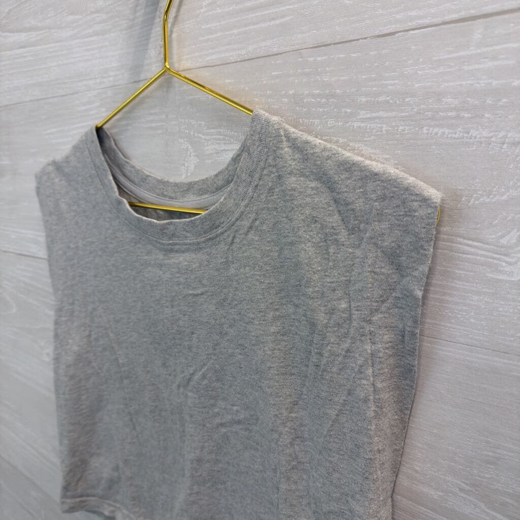 Offline by Aerie Grey Boxy Cropped Tank Top Medium