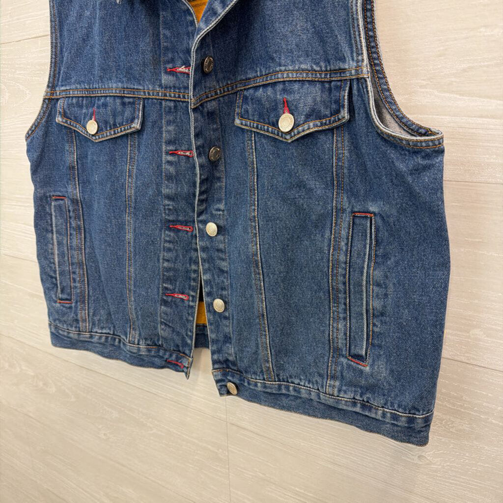 Vintage Pendleton Denim Print Back Vest Large