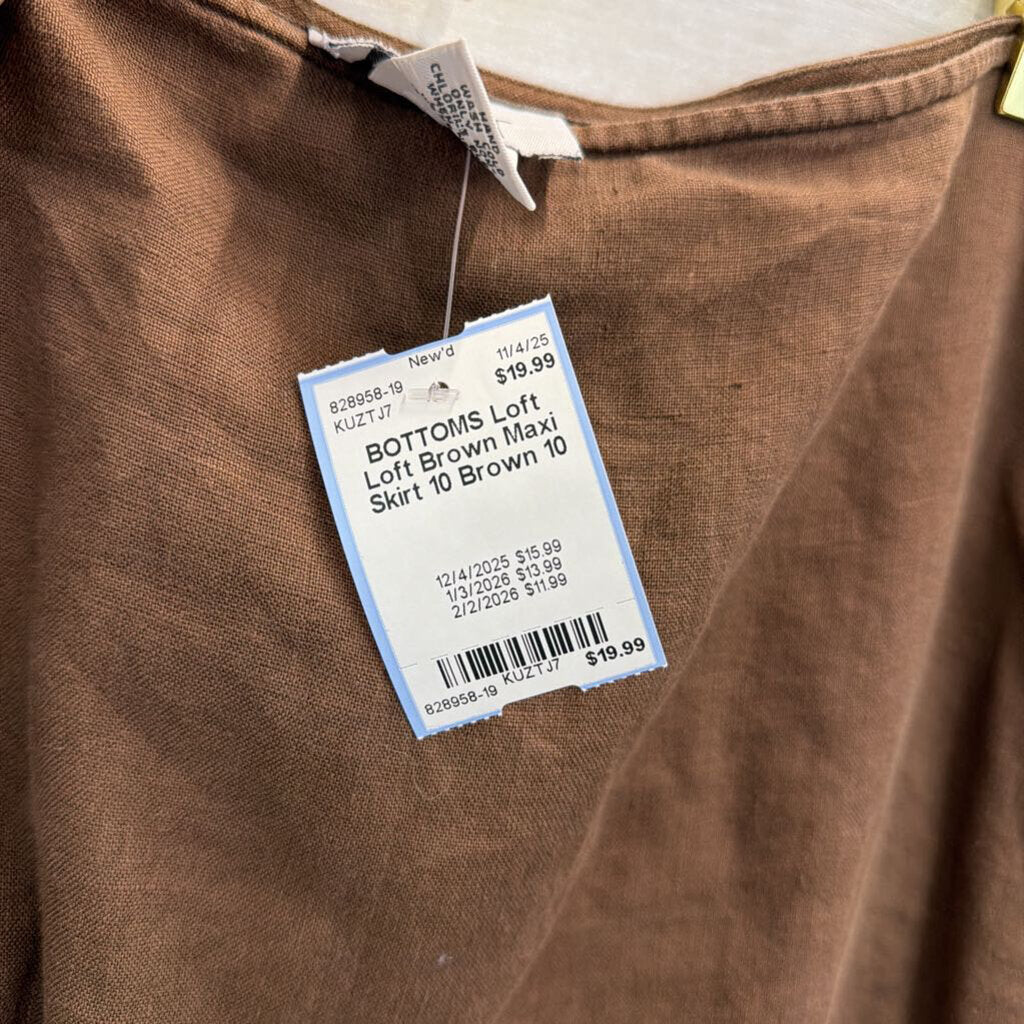 Loft Brown Maxi Skirt 10