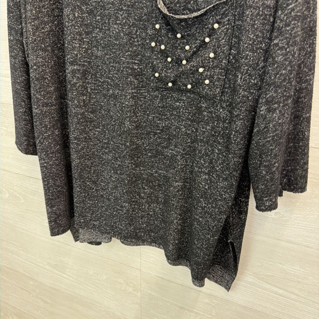 Philosophy Grey Pearl Pocket Detail Long Sleeve Top Extra Large