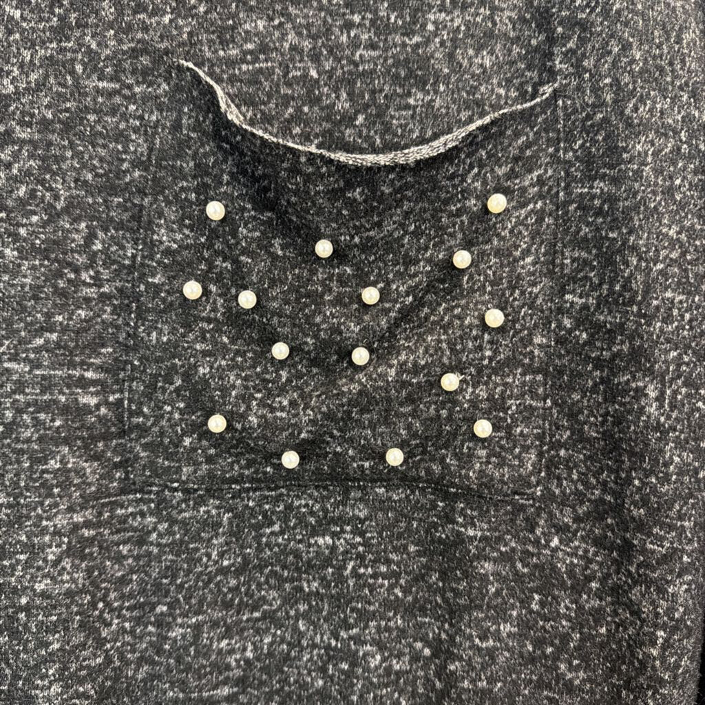 Philosophy Grey Pearl Pocket Detail Long Sleeve Top Extra Large