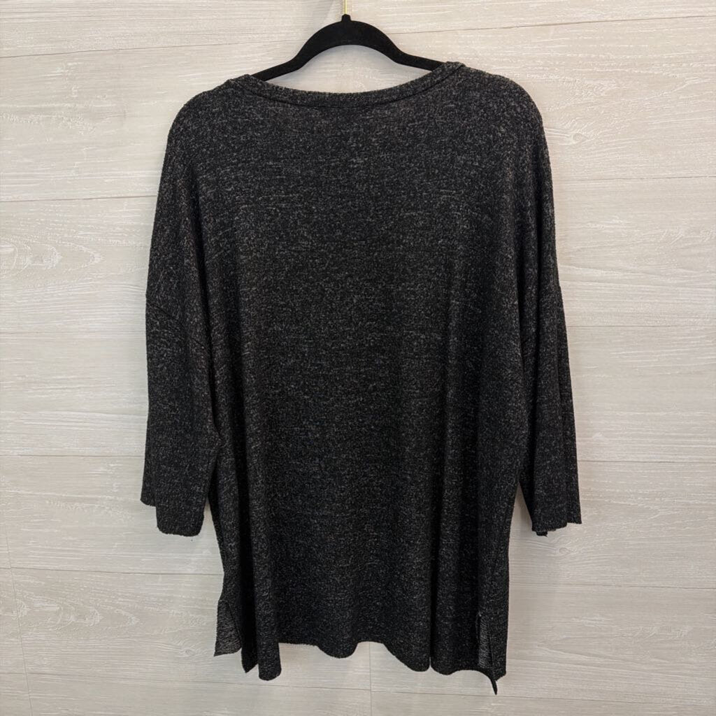 Philosophy Grey Pearl Pocket Detail Long Sleeve Top Extra Large