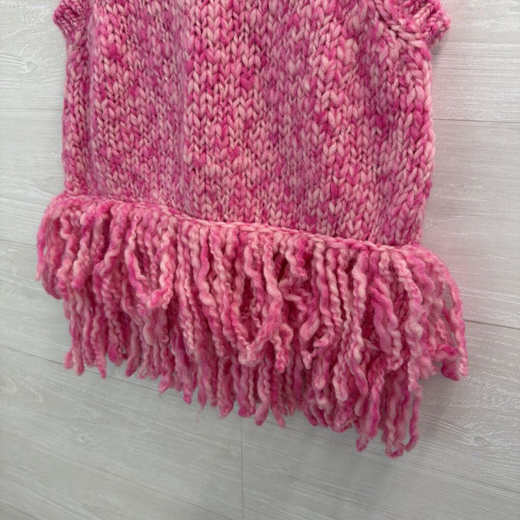 Pilcro Pink Knit Fringe Hem Tank Top Small