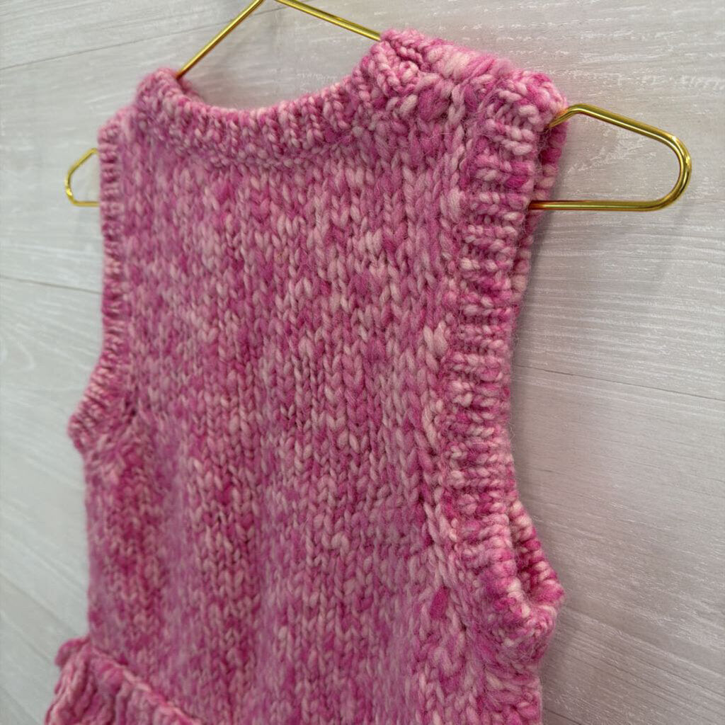 Pilcro Pink Knit Fringe Hem Tank Top Small