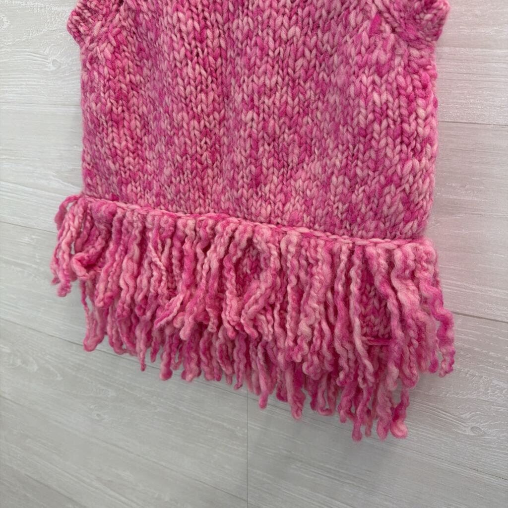 Pilcro Pink Knit Fringe Hem Tank Top Small