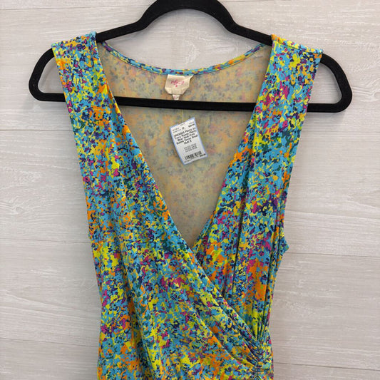 Plenty Blue/ Multi Print Bubble Dress Small