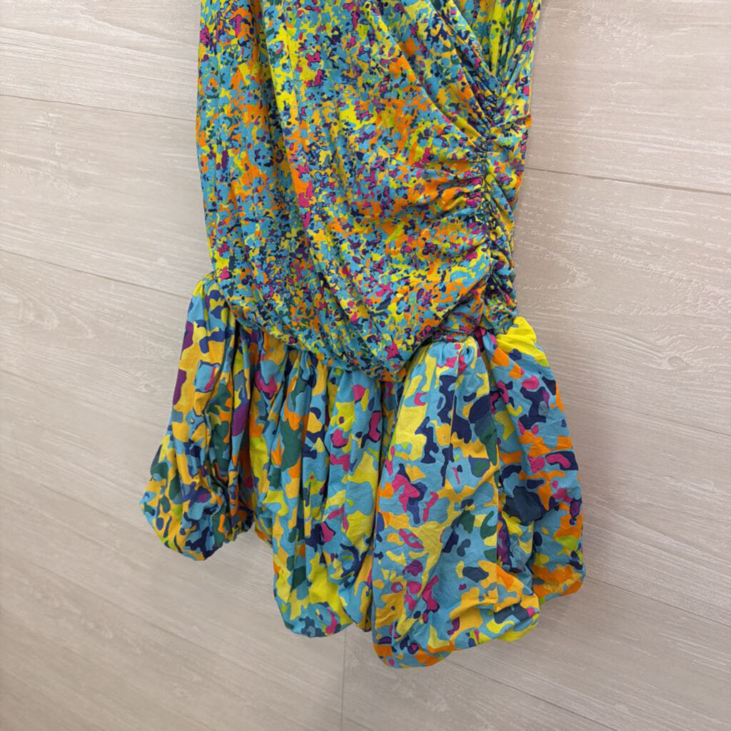 Plenty Blue/ Multi Print Bubble Dress Small