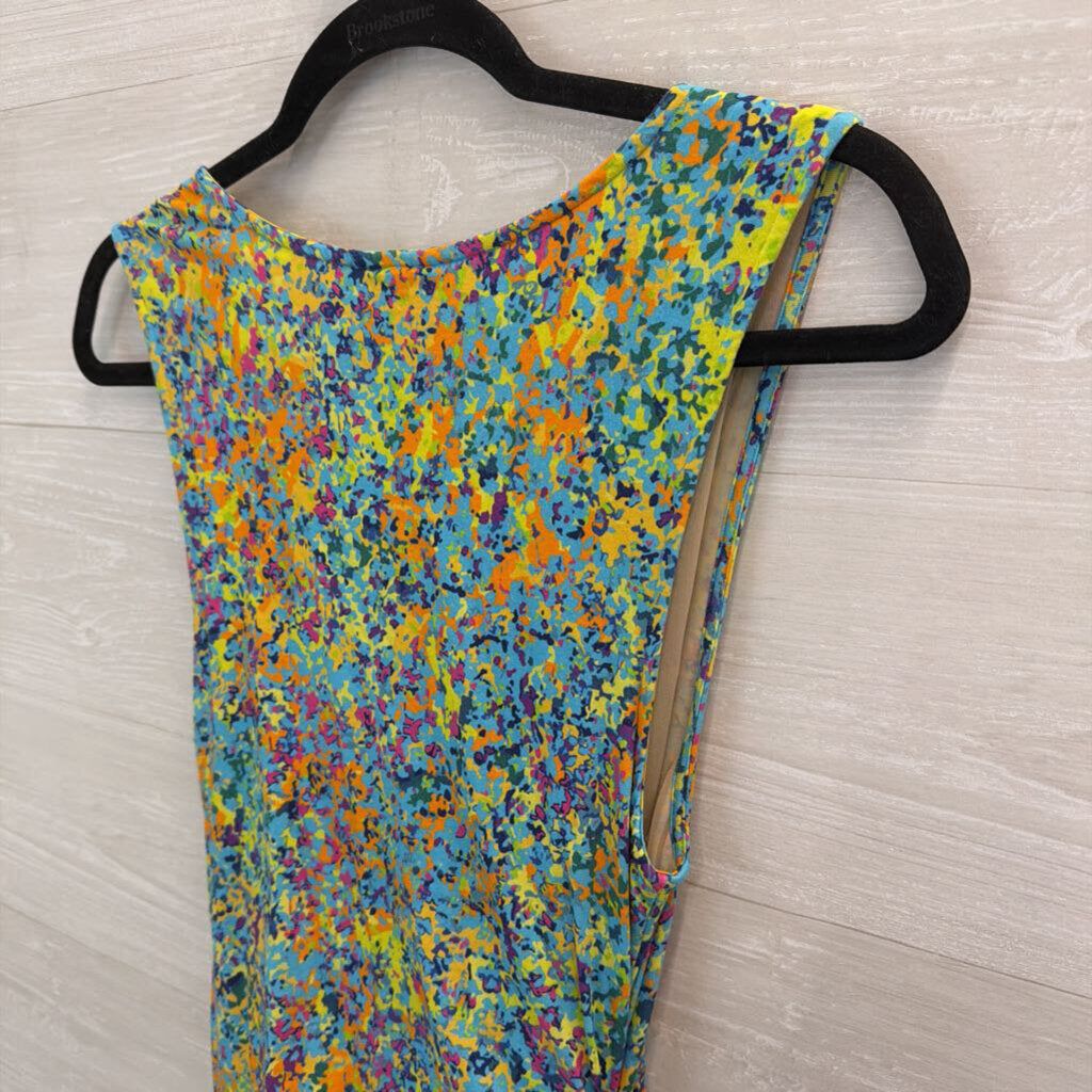 Plenty Blue/ Multi Print Bubble Dress Small