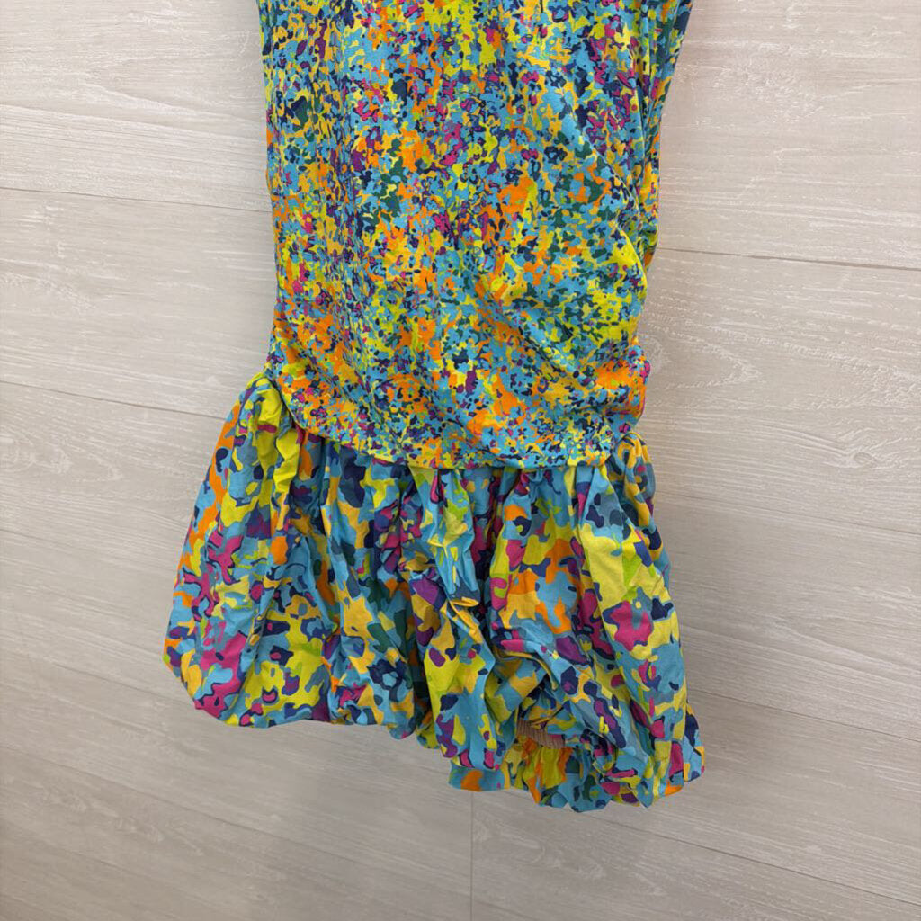 Plenty Blue/ Multi Print Bubble Dress Small