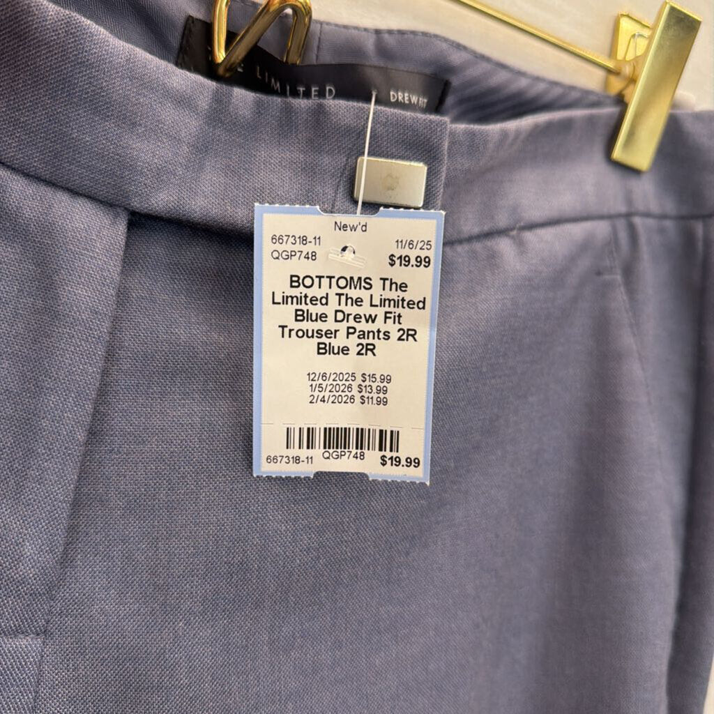 The Limited Blue Drew Fit Trouser Pants 2R
