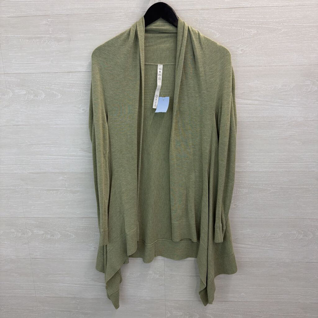 Lululemon Green Knit Open Front Cardigan Sweater Extra Small/ Small