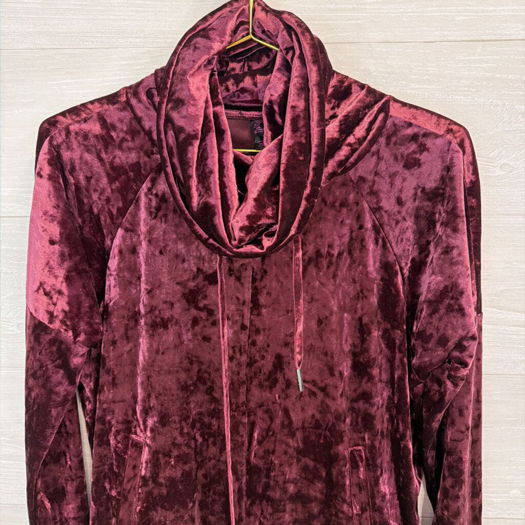 Betsey Johnson Purple Crushed Velvet Long Sleeve Pullover Top Medium