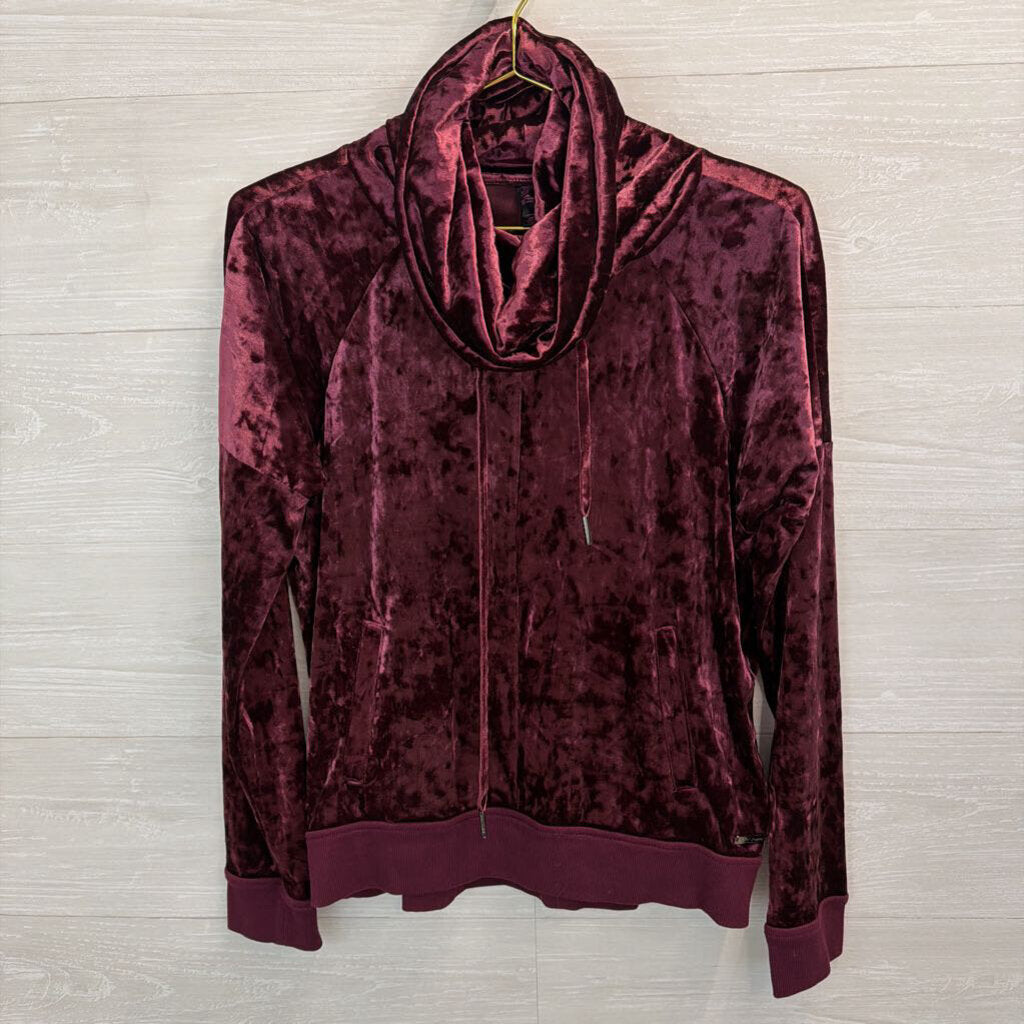 Betsey Johnson Purple Crushed Velvet Long Sleeve Pullover Top Medium
