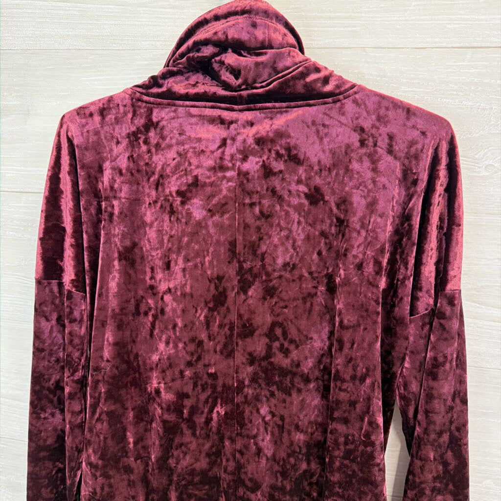 Betsey Johnson Purple Crushed Velvet Long Sleeve Pullover Top Medium