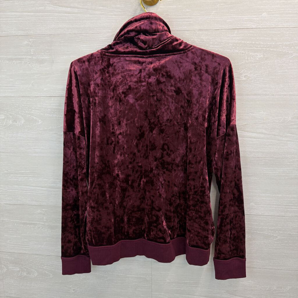 Betsey Johnson Purple Crushed Velvet Long Sleeve Pullover Top Medium