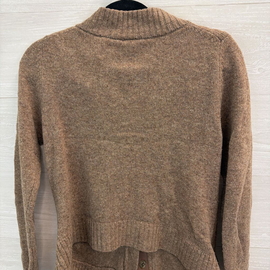 Moth Brown Knit Snap Front Sweater Medium