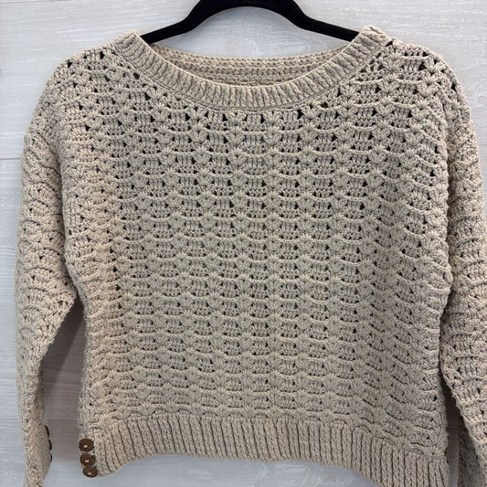 Caravan Beige Knit Cropped Sweater Medium