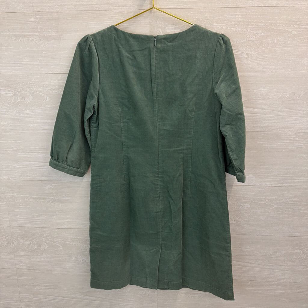 Boden Green/ Black Corduroy Long Sleeve Dress 6 Petite