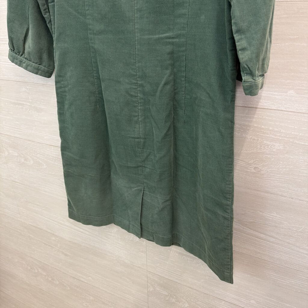Boden Green/ Black Corduroy Long Sleeve Dress 6 Petite