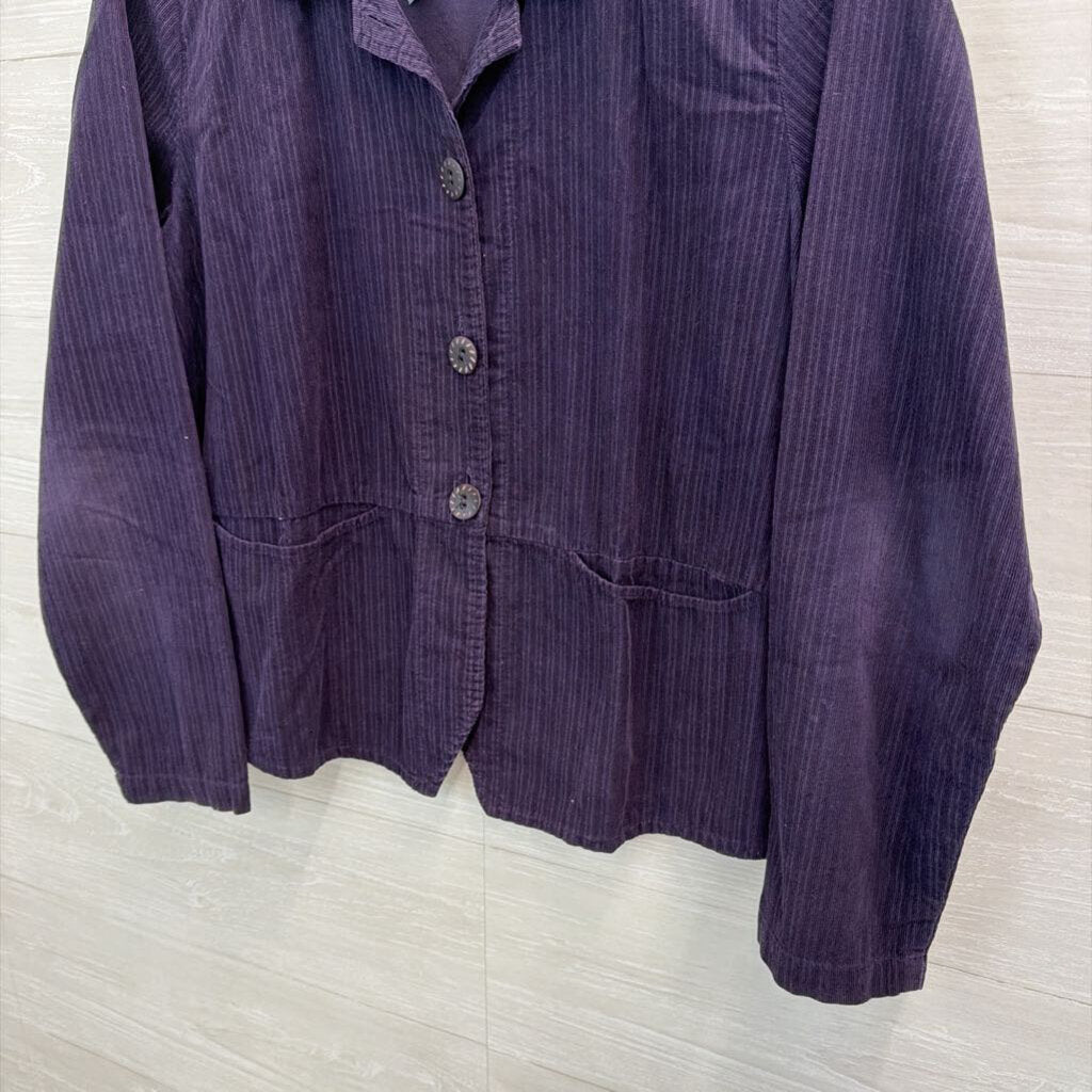 Flax Purple Corduroy Long Sleeve Top Small