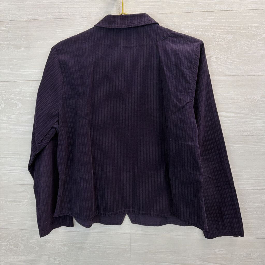 Flax Purple Corduroy Long Sleeve Top Small