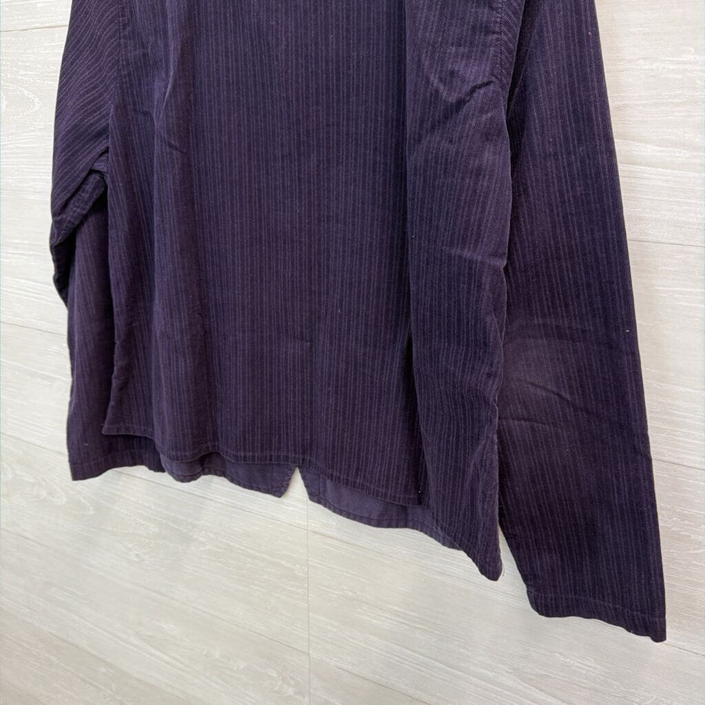 Flax Purple Corduroy Long Sleeve Top Small